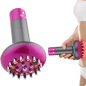 Electric Heating Vibrating Meridian Brush, Heat Body Muscle Massager, 6 Modes Massage Tool, Relaxation Aid