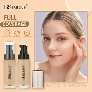 Matte Smooth Foundation Cream, Oil Control Waterproof Formula, Full Coverage Suitable for All Skin Types, Long-Lasting Natural Makeup Effect, Cosmetic