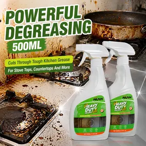 NUAN Heavy Duty Kitchen Degreaser Spray, Kitchen Grease Cleaner -For stovetops and range hoods - Removes greasestains - 500 ml/bottle Powerful Cleaner and Degreaser for Ovens, Stove Tops, Countertops and Appliances, 17 Fl Oz NATRE-Clean outdoorfun