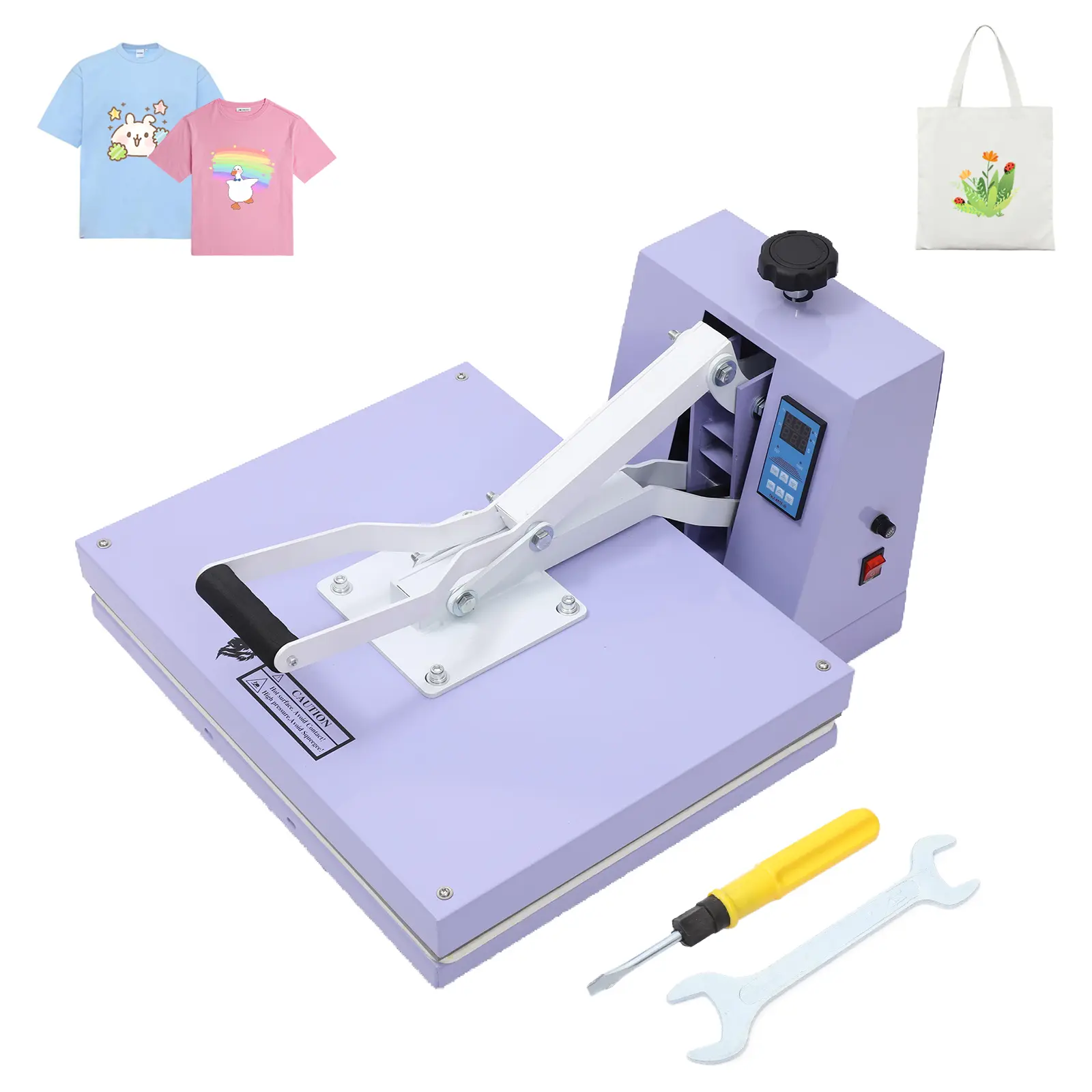 Large Industrial Heat Press Machine for T-Shirts, Hoodies, Banners, Tote Bags, Pillows, Baby Clothes - Fast-Heating Digital Press with Temperature Control for DIY Sublimation Vinyl