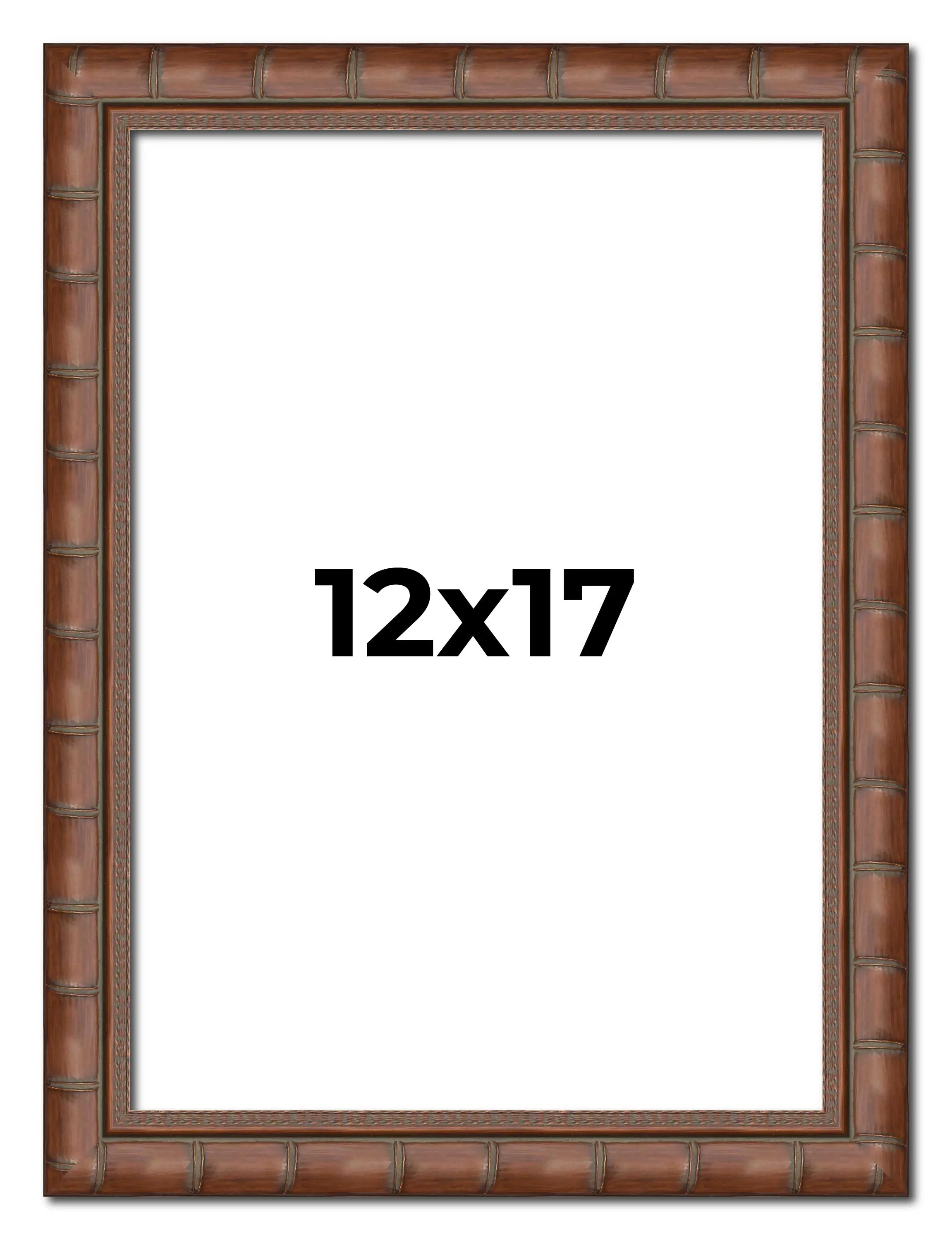 12x17 Brown Modern Bamboo Picture Frame - UV Acrylic, Foam Board Backing, Hanging Hardware