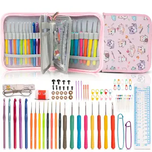 SHAXANO 95-Piece Crochet Hooks Kit with Case, Ergonomic Crochet Needles Weave Yarn Kits DIY Hand Knitting for Beginners & Experienced Crochet Lovers