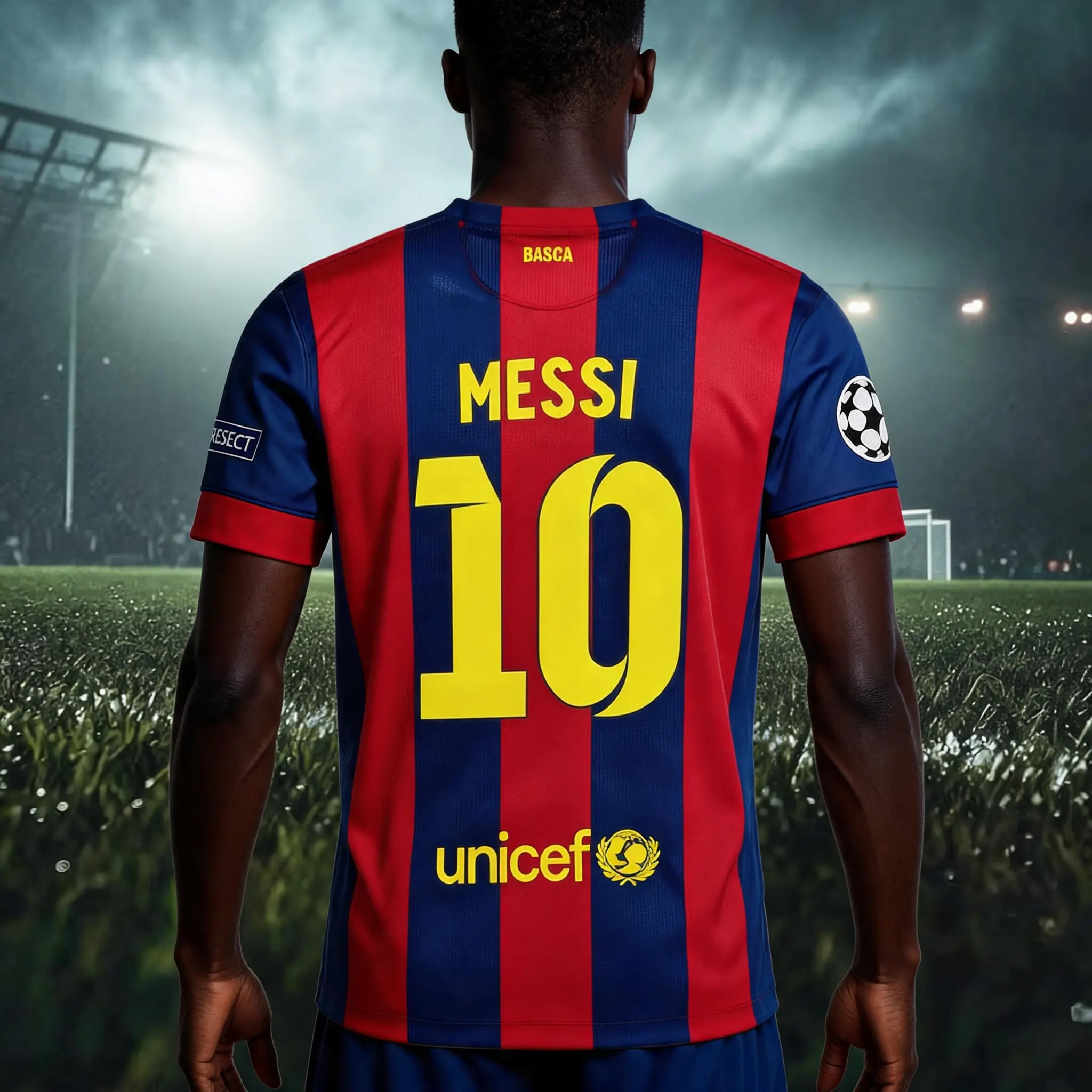 1415  Home Short Sleeve Top Lionel Messi No.10 Retro Soccer Jerseys