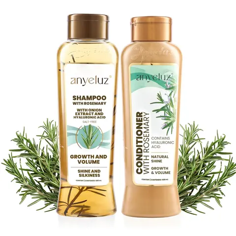 ANYELUZ Non-Toxic Plant-Based Herbal Shampoo and Conditioner Combo Set, Adults’ Care Shampoo & Conditioner Kits with Rosemary, Onion Extract, Hyaluronic Acid for Frizz Control, Silky Hair | Unisex Haircare Multi-Pack
