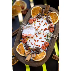 Large Wooden Fall Candle/Autumn Season/Pumpkin Orange Decoration/Pumpkin Pie/Fall Home Decor/Pumpkin Wood Bowl Candle