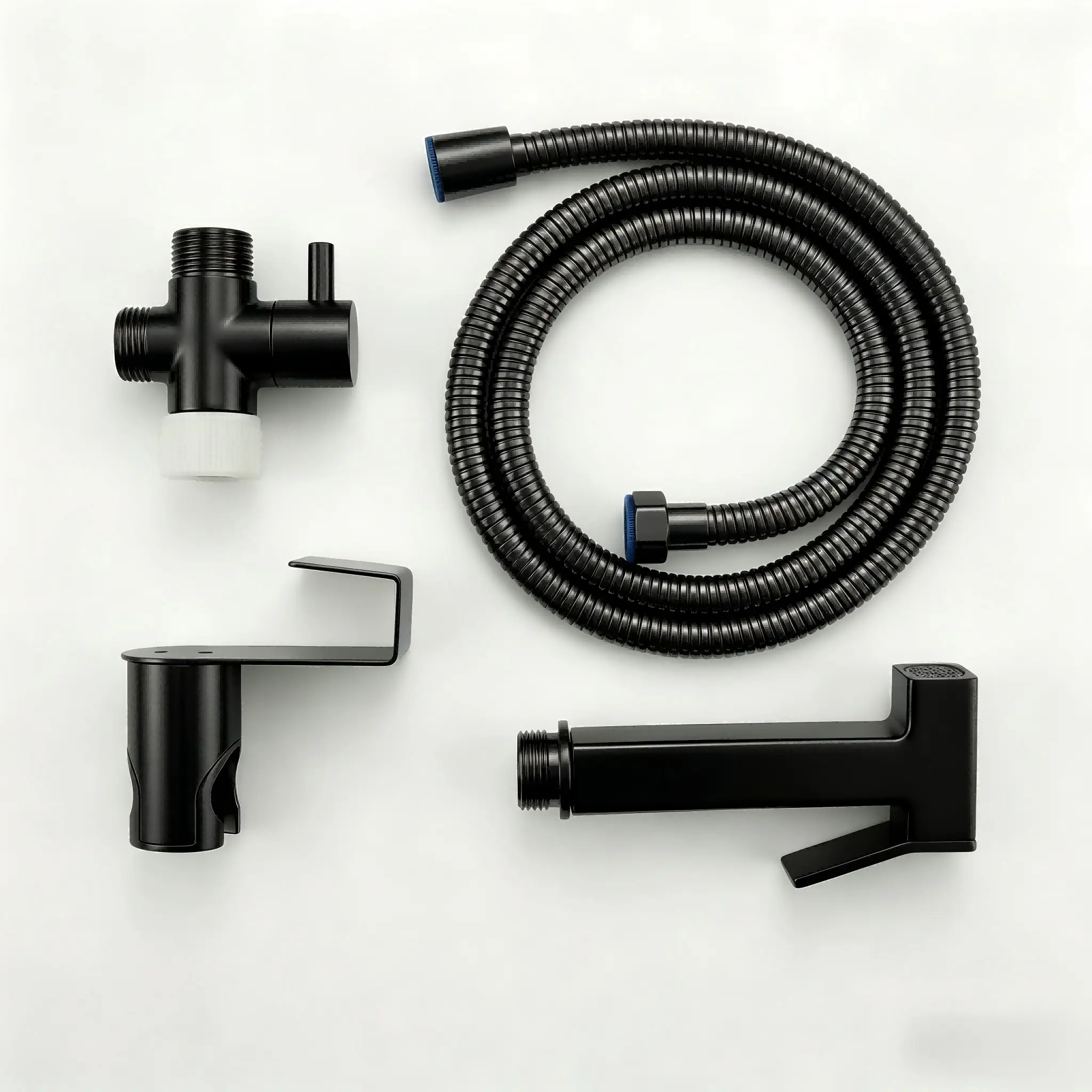 Handheld Bidet Sprayer for Toilet, Cloth Diaper Sprayer with Wall Mounts and Hand Held Bidet Bathroom Hose , Jet Spray for Toilet, Muslim Shower, Easy to Install (Black)
