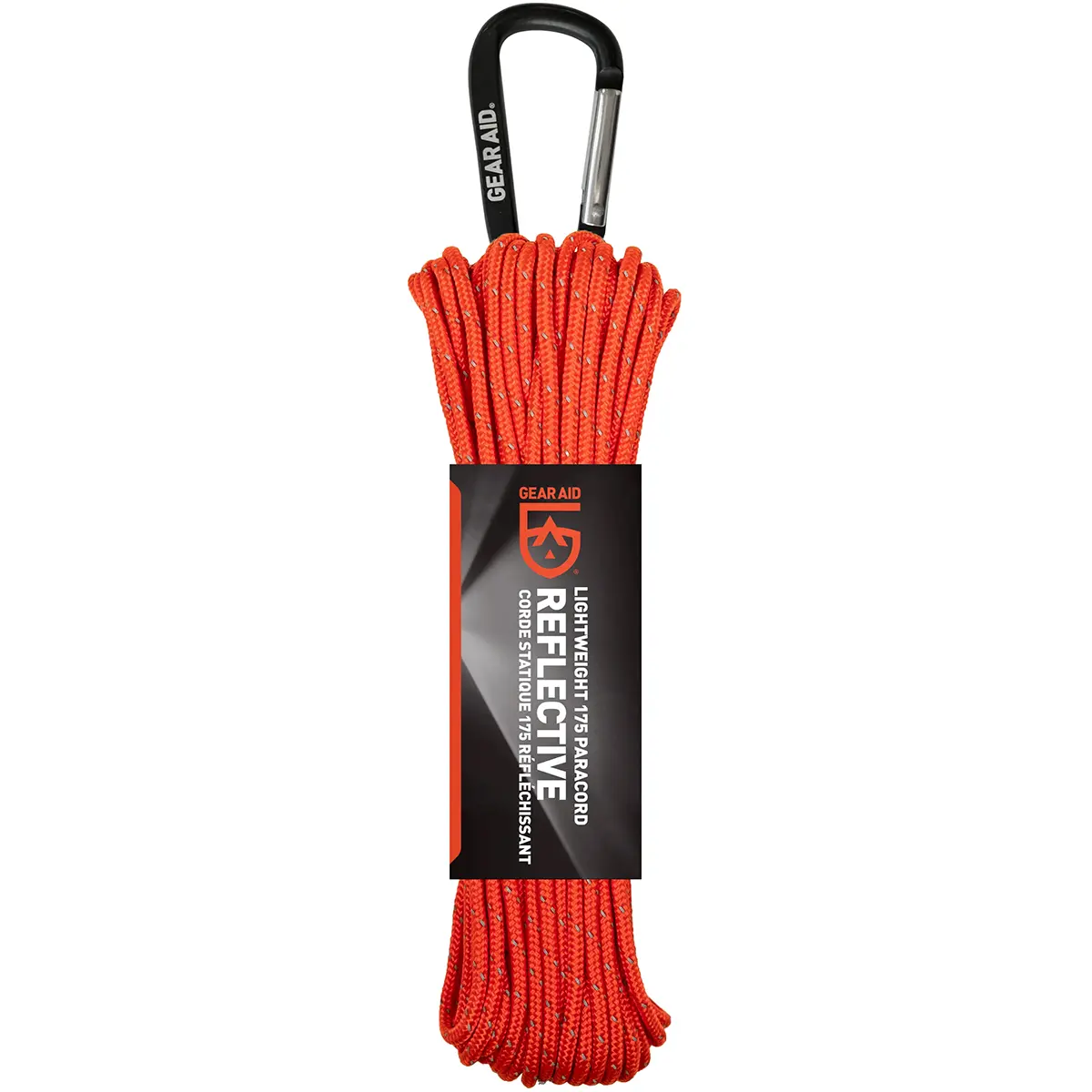 Gear Aid 100 ft. Light-Duty 175 Paracord - Orange Reflective, Multifunction Outdoor Rope for Car Camping, Traveling, Adventures