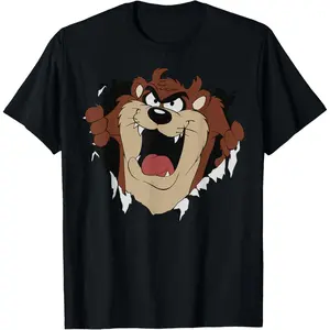 Leisurely Top Men's Short Sleeve Looney Tunes Taz Rip T-Shirt