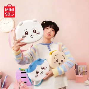 MINISO Chiikawa Plush Crossbody Bag, Cute Genuine Shoulder Bag with Hachiware & Usagi, Soft Fluffy Material, Comfortable Strap, Lightweight Portable, Great for Daily Outings