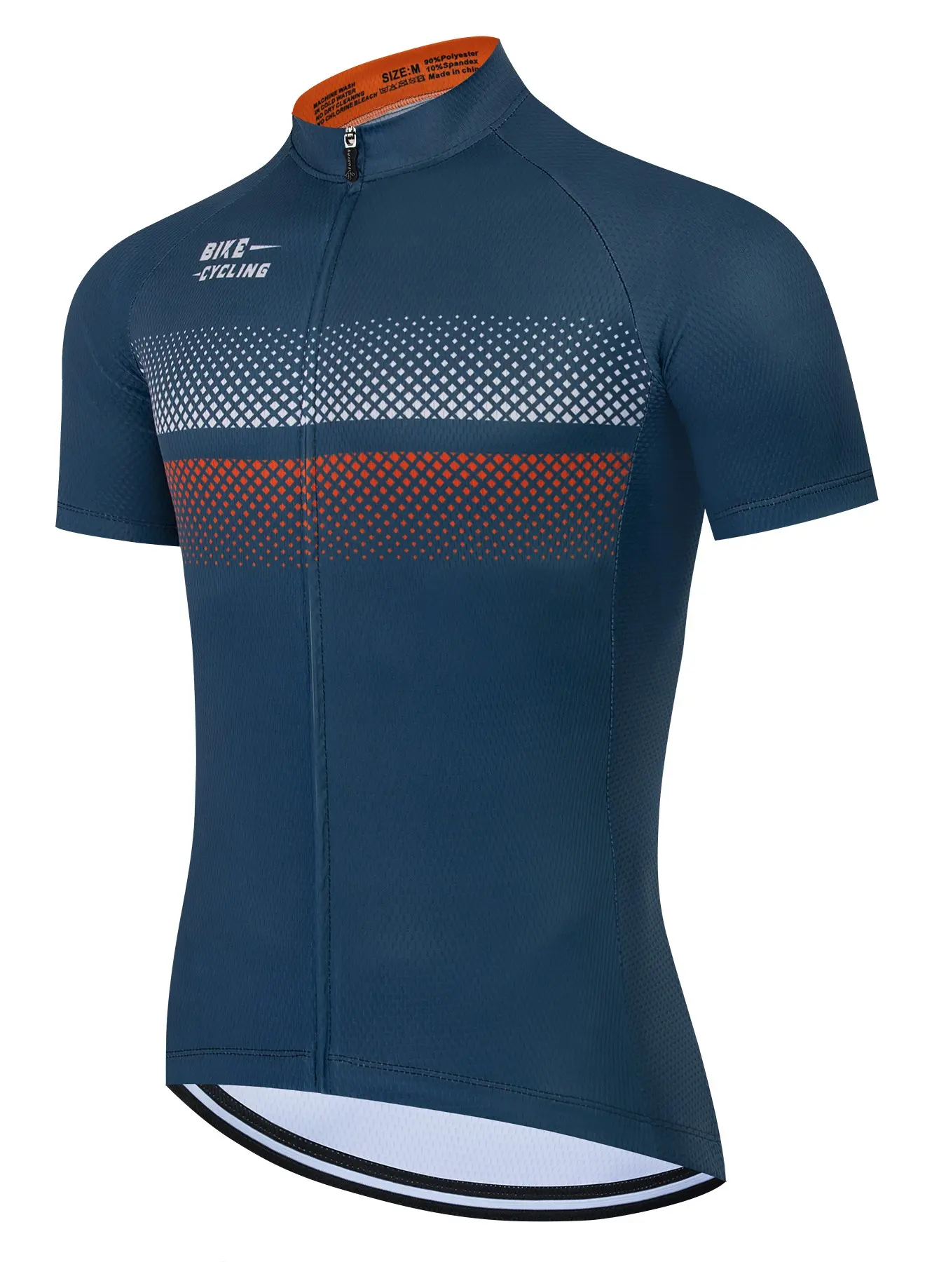 New Blue Biking Jersey, Short Sleeve Sporty Bike Shirt, Slim-Fitting All-Over Print, Summer Road Cycling Top, Cycling Sports Wear, Ideal for All Seasons