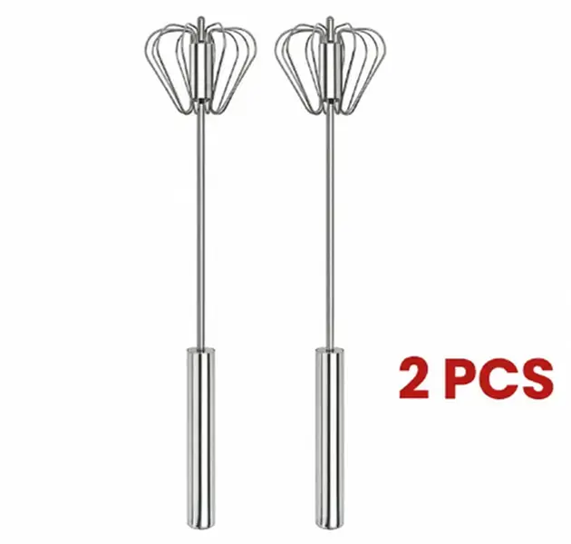 Semi-Automatic Hand Push Rotary Whisk, Food-Grade Rustproof Stainless Steel with Riveted Sturdy Structure, Versatile Kitchen Tool for Blending Whisking Beating Stirring, Easy to Clean, gifts