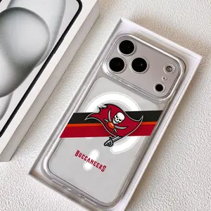 Tampa Bay B-Buccaneers Phone Case for iPhone 11 12 13 14 15 16 17 Pro Max Plus | Transparent Magnetic Phone Case | Anti-Yellow Crystal Clear Slim Lightweight Design | Shockproof Scratch-Resistant Protective Case with Raised Camera Protection | Accessories