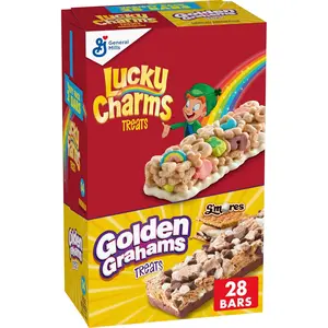 Golden Grahams Lucky Charms Breakfast Cereal Treat Bars Variety Pack, 28 ct
