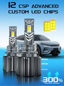 2pcs H15 LED Headlight Bulb High Beam DRL for VW Golf MK7 MK6 Jetta Tiguan Audi A3 A6 BMW 2 Series Ford Ranger - 150W 55000LM Canbus Error Free Upgrade