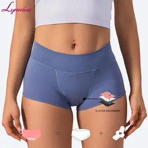Custom Boy Shorts Period Panties Women's Cotton Period Underwear Briefs Solid Color Comfortable menstrual underwear
