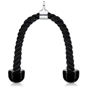 Universal Tricep Rope Pull Down 27 Inch Heavy Duty Rope Length,Tricep Rope Cable Attachment Handles Greater Range of Motion,Easy to Grip & Non Slip Cable Workout Exercise Machine Attachment, Suitable for Professional Gyms  Push Downs, Crunches, Facepulls