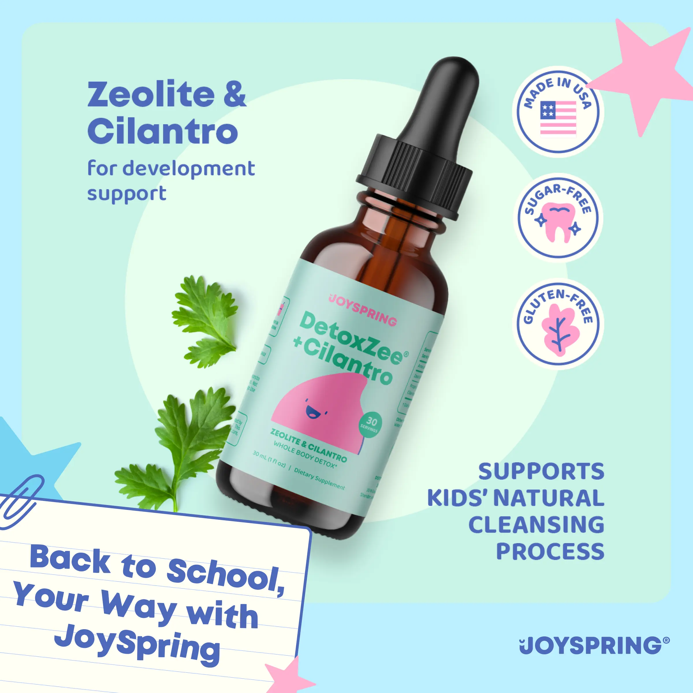 JoySpring DetoxZee Cilantro Drops – Natural Herbal Blend with Zeolite & Cilantro