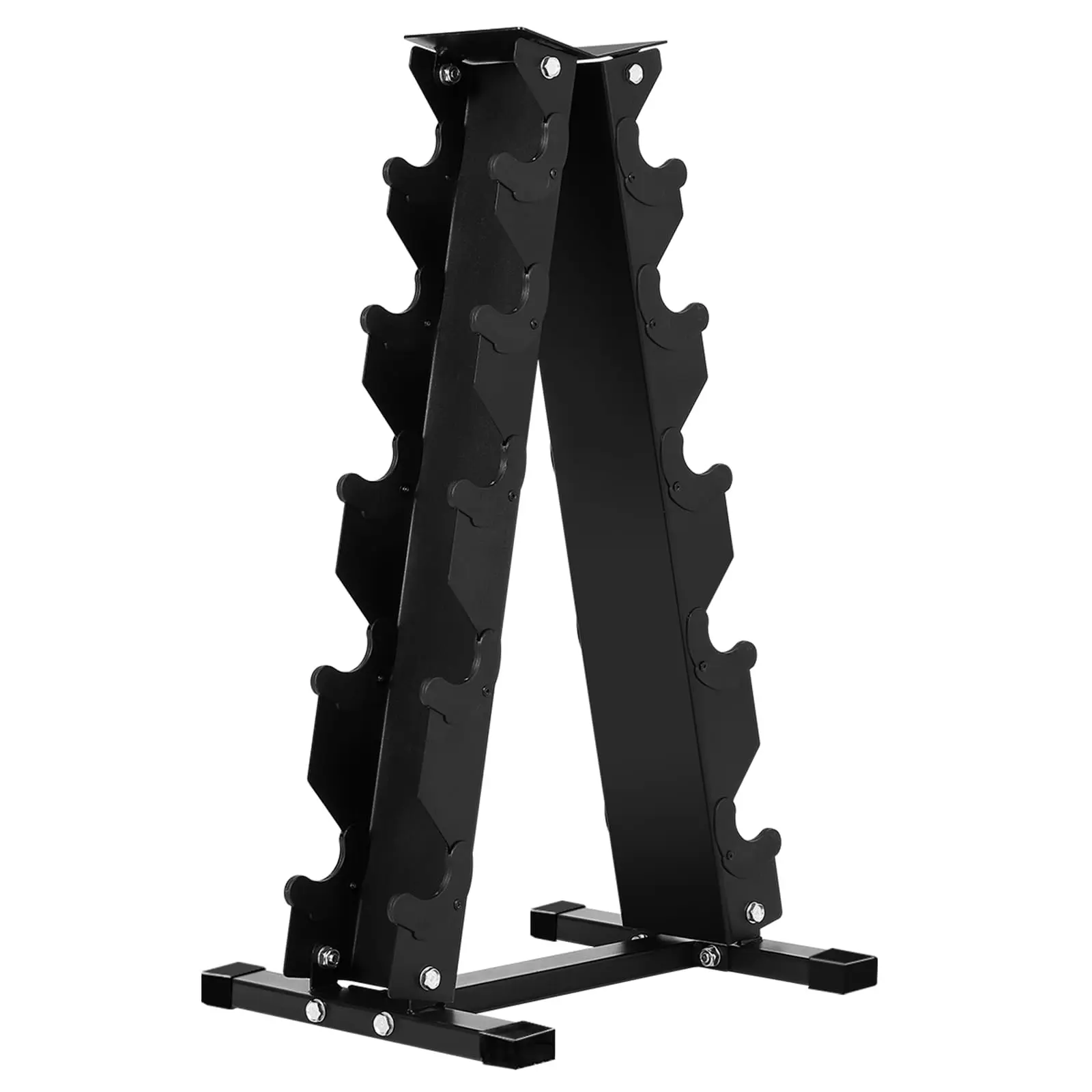 A-Frame Dumbbell Rack, 5-Tier Carbon Steel Weight Stand with Secure Hold, Space-Saving Home Fitness Equipment for Home Gyms, Five Tiers