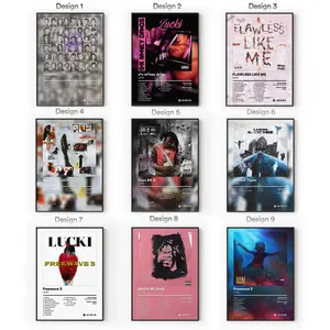 [Sale Up To 40%] [Unframe] LUCKI Album Posters, Underground Trap Album Wall Art, Emotional Rap Aesthetic Decor, Modern Music Artwork, Gift For Rap Fans