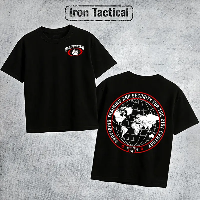 Women's Cotton Short-Sleeve Round Neck T-Shirt - Comfortable Fitted Breathable Fabric Retro Iron Tactical Blackwater Global Security Logo Graphic, All-Seasons Casual Outdoor Apparel, Everyday Jeans Match Gift Top