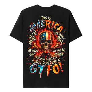 Chaosmoda Gen X Custom Year Skull Graphic Tee | This Is America Patriotic Vintage Soft Breathable T-Shirt