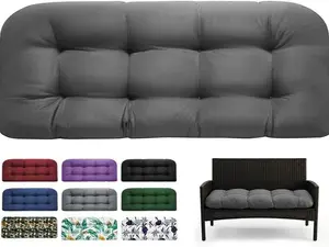 DANGHOOGY Outdoor Bench Cushions, Waterproof Patio Loveseat Cushions for Outdoor Furniture, Thickened Love Seat Bench Cushions 44" x 19" x 5" (Grey) outdoorfun Breathable Cushioning