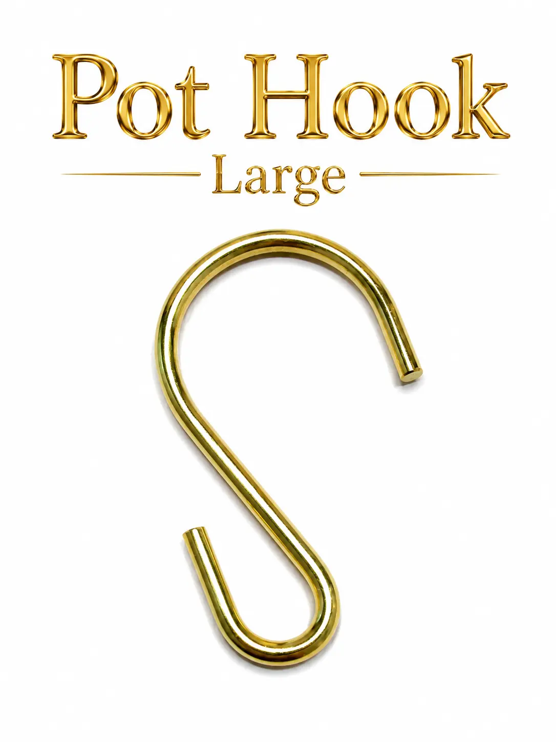 Large Gold metal Pot Hook for Plant Jewelry, 9 Inch S Hook for Hanging Beads and Charms