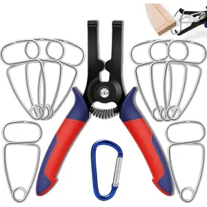 10 count Miter Spring Clamps Kit for Woodworking  Trim Picture Frames Moldings with 8 count Miter Clamps 1 count Spring  Pliers 1 count Carabiner  Frame Tool Crown Molding Tools