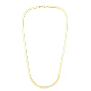 14K Gold 24"" 4mm Imperial Herringbone Chain