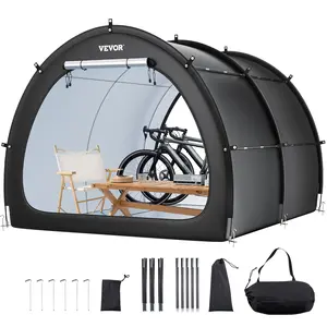 VEVOR Bike Storage Tent, 5+ Bikes, Outdoor Spacious Bike Storage Tent with Ventilated Window, Waterproof Fan-Shaped Bike Tent with High Strength Fiberglass & Dual Zippers, Fit for Bicycle