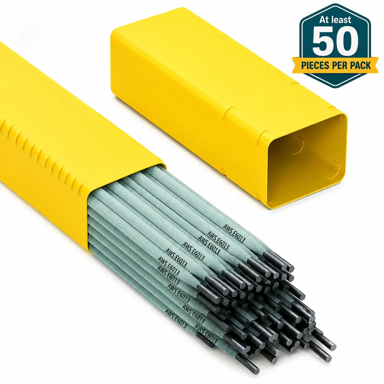 GNIWELDER AWS E6013 Welding Rods 3/32 in, 50 Count Green Electrodes with Yellow Storage Case for DIY Metal Repair