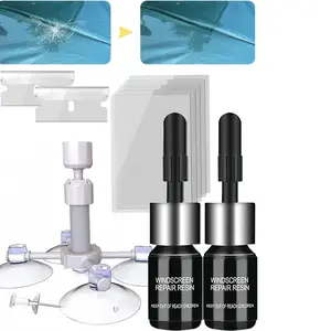 Windshield Repair Kit, Windshield Chip Repair Kit, Rock Chip Repair Kit,2 Pcs Car Glass Repair Kit Quick Fix for Chips & Cracks, Windshield Crack Repair Kit, Automotive Nano Fluid