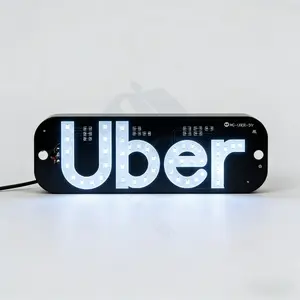 Illuminated interactive in vehicle LED signage suction cup windshield lights that add fun to your journey and shared experiences! Customizable green light text messages are available via an app.