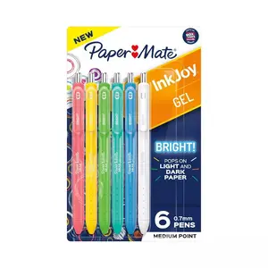 Paper Mate InkJoy 6hp Gel Pens Multicolored Bright: 0.7mm Point, Art & Stationery, Office Supplies, Papermate Pens