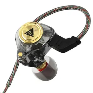 QKZ AK3 Portable Wired In-Ear Earphone, Wired Headphones with Mic, HiFi Subwoofer Noise Cancelling Wired Earphones for Game Sports, 3D Stereo Sound Headphones For Gym & Sports & Game Headphones 8D Audio, Electronic Audio Earbud in-ear Monitor HiFi Heavy