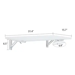 Laundry Room Folding Table Wall Mounted Folding Table for Small Spaces,Fold Down Desk,Workbench,Addition to Garage & Shed/Home Office/Laundry Room/Home Bar/Kitchen & Dining Room,31.5*15.8*6.5 inches.