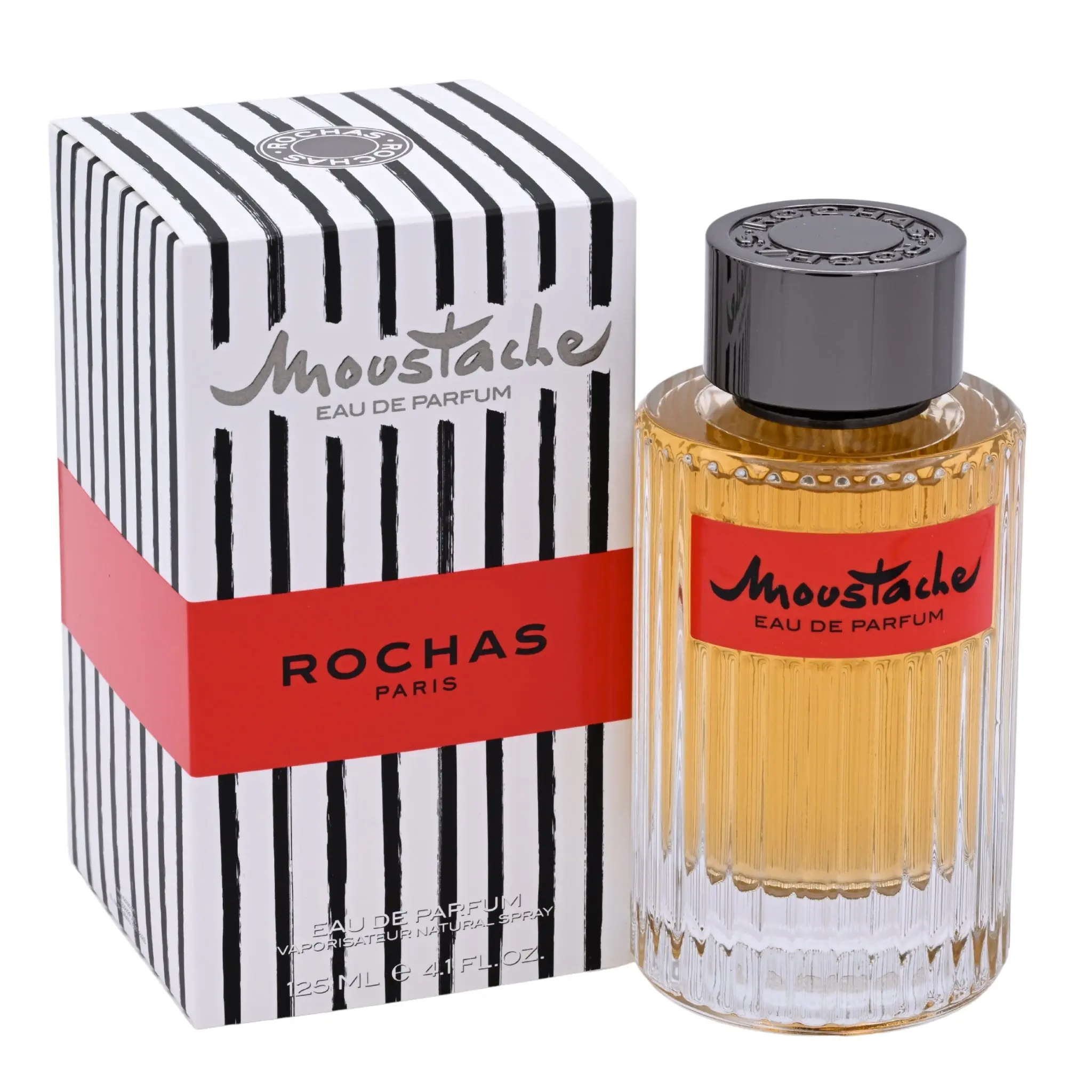 Rochas Moustache EDP Spray-On Fragrant Lemon Men's Perfume - 4.1 fl oz, Aromatic Amberwood & Citrus Blend with Lemon Verbena, New in Box Packaged Men's Fragrance, Spray-On Men's Fragrance