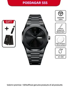 Poedagar men's military watch, waterproof luxury watch, business quartz watch, weekly calendar men's watch, quartz stainless steel men's fashion watch, Business Fashion Watches