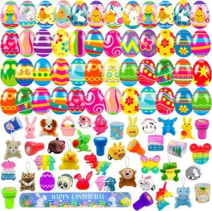 Easter Gift  36 Pack Prefilled Easter Eggs with Fidget Toys, Bright Colorful Easter Eggs Prefilled with Variety Easter Stress Toys Great for Kids Toddler Easter Basket Stuffers Party Favors Gifts