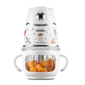 Plodon Baby Food Maker - Glass Bowl,316 Stainless Steel Blades,Mini Food Processor for Potatoes, Grapes & Strawberries, BPA-Free,Dishwasher Safe, 10 Ounces, 2026 New Product,Silver