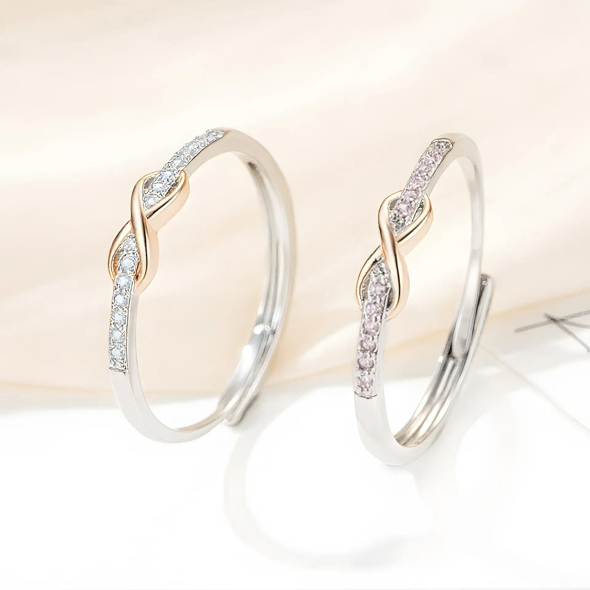 Forever Best Friends Infinity Ring Set-Adijustable Matching Friendship pinky Promise Rings, Symbol of Unbreakable Bond
