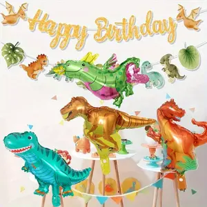 4/8/16pcs Cartoon Mini Dinosaur Foil Balloons, Balloon Set, Balloon Animals for Birthday Party Decorations, Ideal for Dino Theme Events and Photo Props