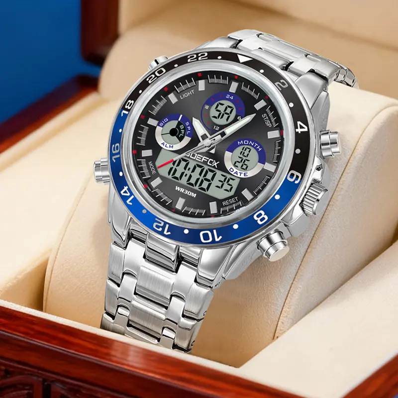 Men's Watch with Night Light Function  Electronic Watch  Sports Watch Waterproof， Alarm Clock，Week Display and Digital Time Display