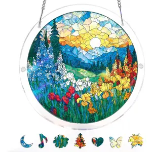 Acrylic Puzzle Suncatcher 83 Pieces, Dawn Blossom Sea Sun Catchers Puzzle, DIY SunCatchers Puzzles Window Hanging, Home & Garden Decor, 7.4 in