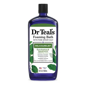 Dr Teal'S Foaming Bath with Pure Epsom Salt, Relax & Relief with Eucalyptus & Spearmint, 34 Fl Oz. PDC Brands