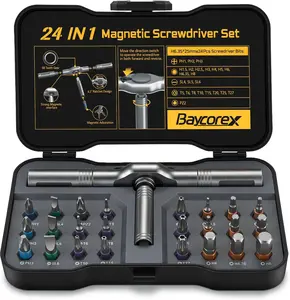 24 in 1 Magnetic Ratchet Screwdriver Set,Multi Bit Ratcheting Screw Driver kit,Precision Precision Screwdriver Case,Portable Compact Tool Kit for Home Repairs, Electronics,Furniture,Bicycle