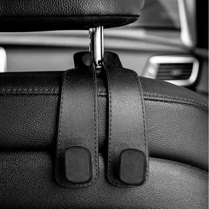 2-Pack Car Seat Headrest Hooks, Upgrade Dual Hooks for Car Backrest, Wallet Phone Organizer, Car Interior Storage Accessories