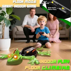 [SpringGlow-Up]-Wall Climbing RC Chameleon Toy for Kids Rechargeable Remote Control Lizard Cockroach Toy with LED Eyes Dual Mode Floor & Wall Driving Gift for Boys Girls Ages 3+,juguetes para niños,Halloween Spoof Gifts