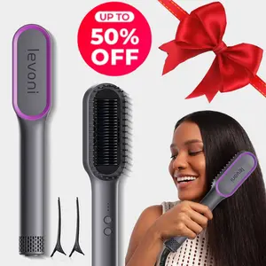 2025 new Straight hair comb, designed specifically for women, with 20 second quick heating, adjustable temperature, hair dryer, dual voltage, professional straight hair brush, easy to style at home, providing salon quality hair care, ideal holiday gift.