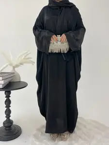 Elegant Cotton Abaya Long Robe, One-Piece Headscarf Set, Casual Party Vacation Wear, Versatile and Stylish, Abaya Hijab Set